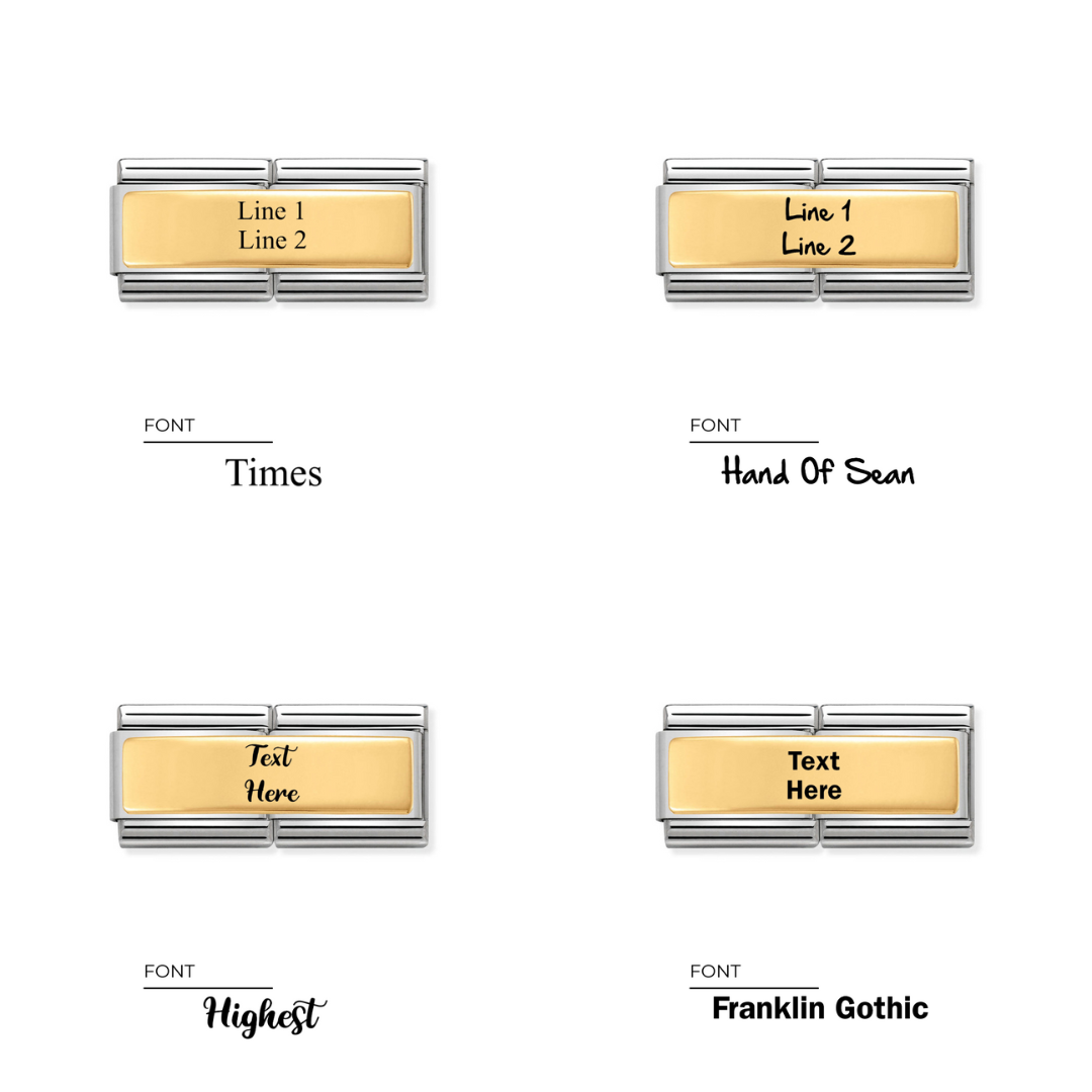Nomination Classic 18ct Gold Double Engravable Plate -Store