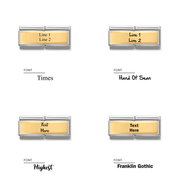 Nomination Classic 18ct Gold Double Engravable Plate -Store