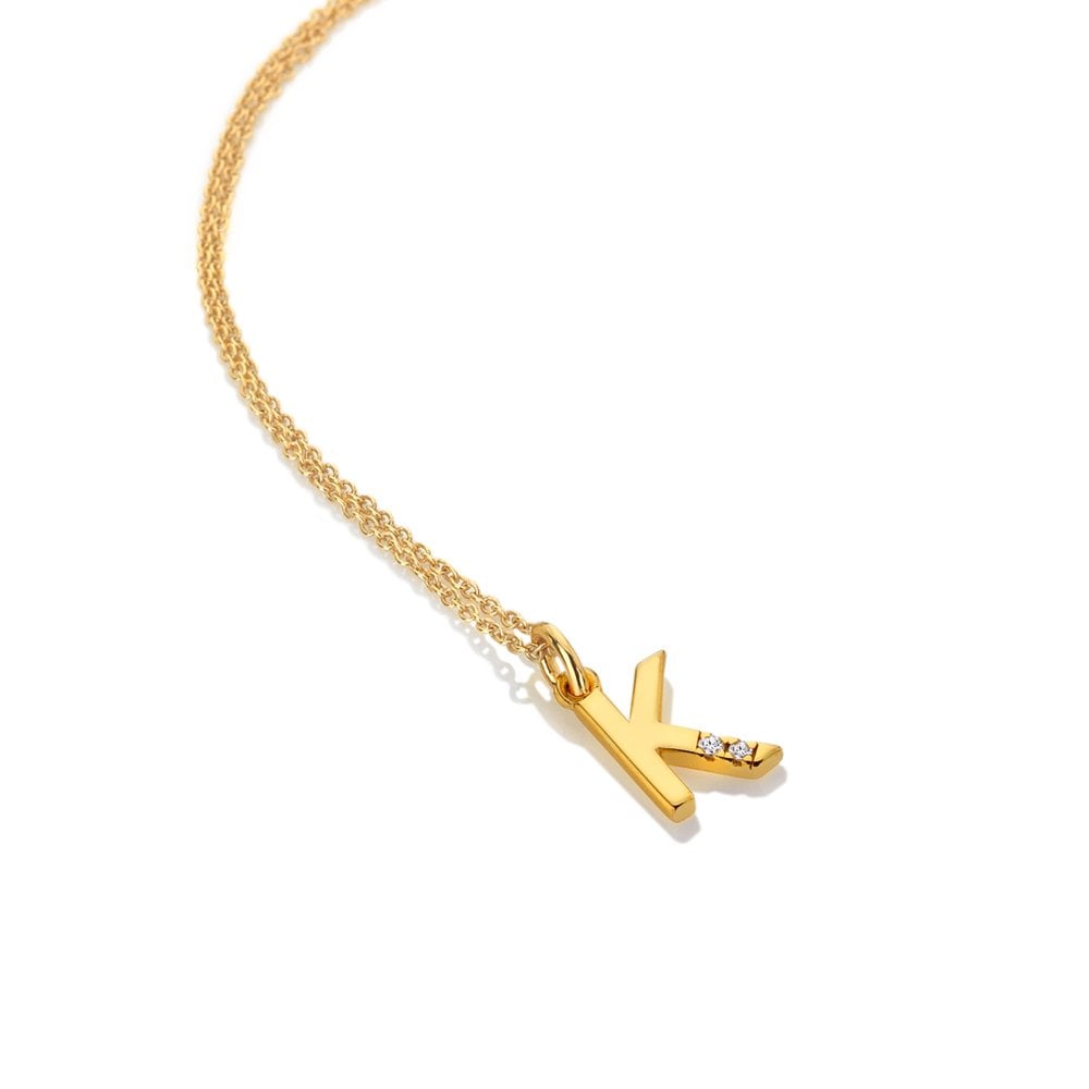 Hot Diamonds Gold Letter A Pendant Necklace