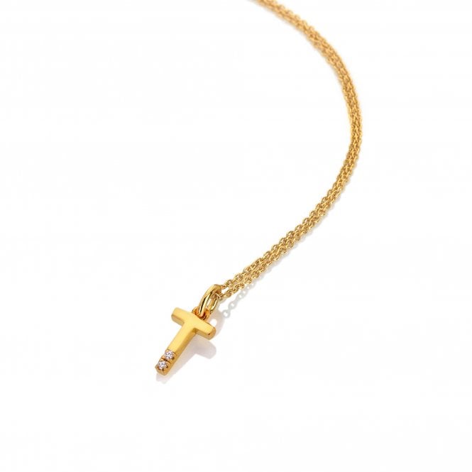 Hot Diamonds Gold Letter A Pendant Necklace