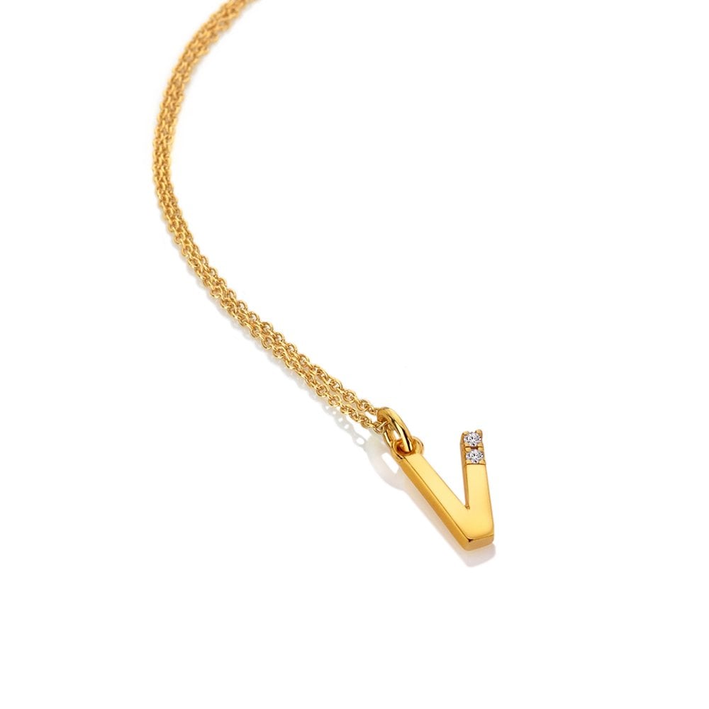 Hot Diamonds Gold Letter A Pendant Necklace