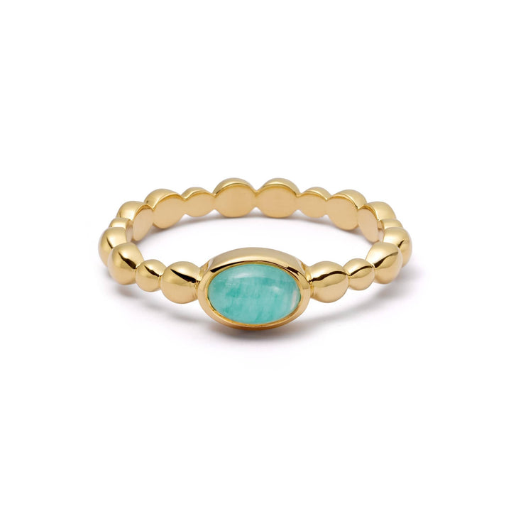 Chic 18ct Gold Plated Bobble Ring with Unique Healing Gemstones - Daisy London