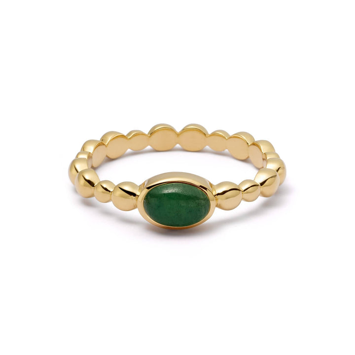 Chic 18ct Gold Plated Bobble Ring with Unique Healing Gemstones - Daisy London