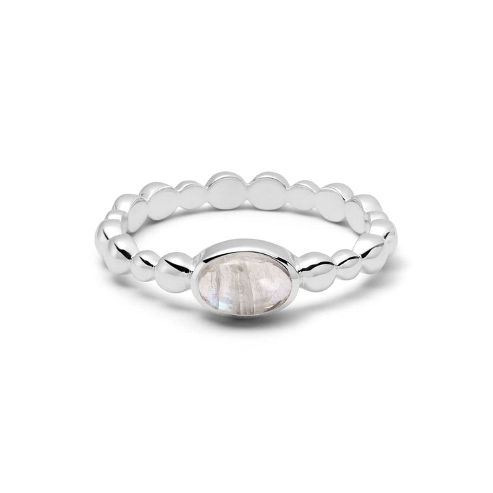 Elegant Sterling Silver Bobble Ring with Natural Healing Gemstone - Stackable Jewellery