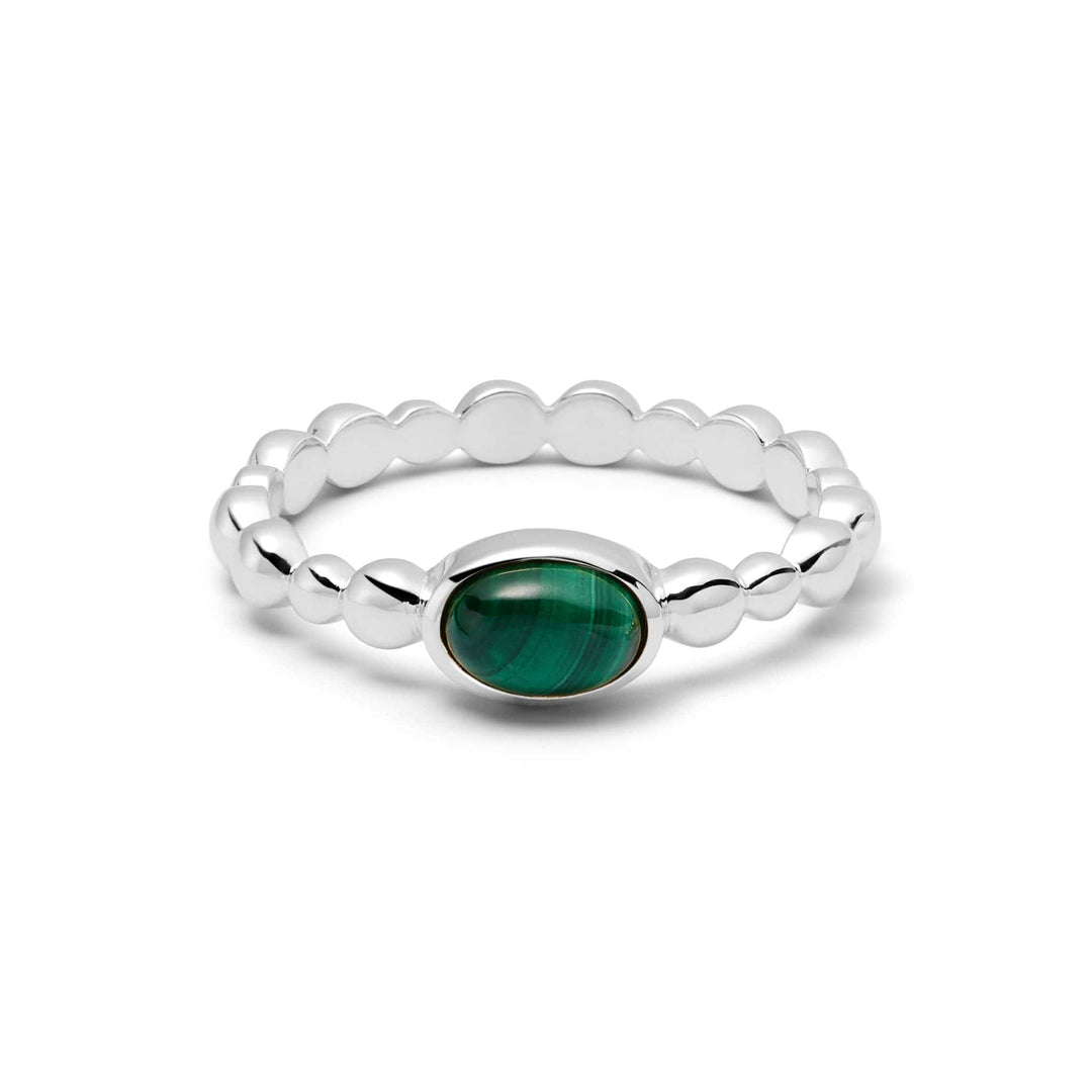 Elegant Sterling Silver Bobble Ring with Natural Healing Gemstone - Stackable Jewellery
