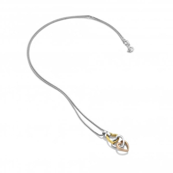 Hot Diamonds 18CT Gold Plate and Silver Trio Triple Heart Pendant - Rose and Yellow Gold - MococoHot DiamondsDP8365055069045177Necklaces