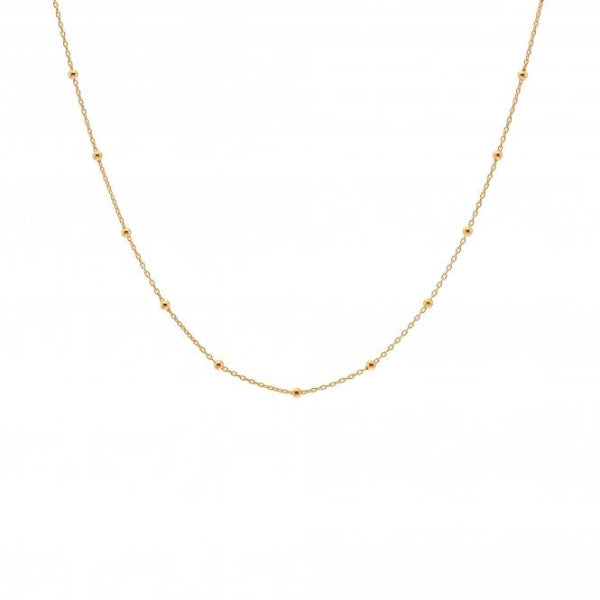 Hot Diamonds 18CT Gold Plated Sterling Silver Embrace Beaded Cable Chain - 32-39 cm image