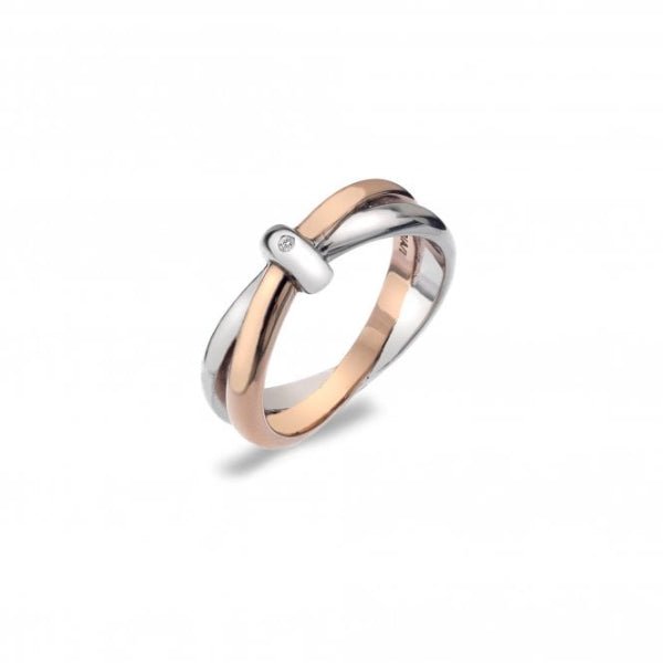 Hot Diamonds 18CT Rose Gold Plate and Silver Eternity Vermeil Interlocking Ring - MococoHot DiamondsDR112/K5055069001753Rings