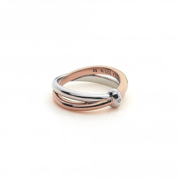 Hot Diamonds 18CT Rose Gold Plate and Silver Eternity Vermeil Interlocking Ring - MococoHot DiamondsDR112/K5055069001753Rings