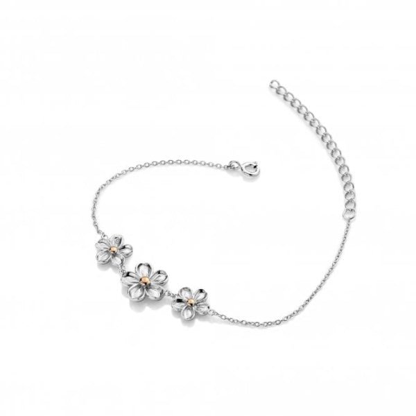 Hot Diamonds 18CT Rose Gold Plate and Silver Forget Me Not Bracelet - MococoHot DiamondsDL5965055069041032Bracelets
