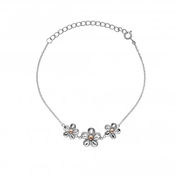 Hot Diamonds 18CT Rose Gold Plate and Silver Forget Me Not Bracelet - MococoHot DiamondsDL5965055069041032Bracelets
