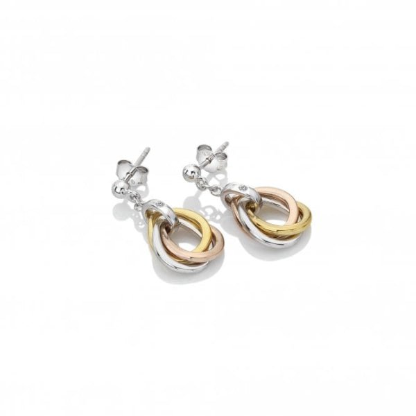 Hot Diamonds 18CT Rose Gold Plate and Silver Trio Teardrop Earrings - Rose and Gold Plate Accents - MococoHot DiamondsDE6455055069043579Earrings