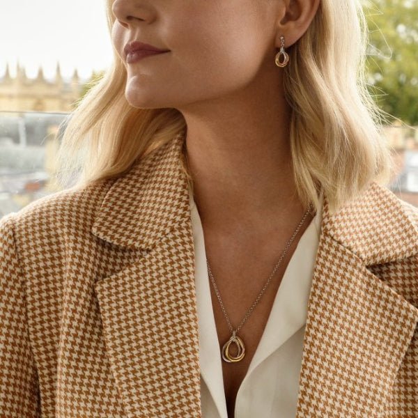 Hot Diamonds 18CT Rose Gold Plate and Silver Trio Teardrop Earrings - Rose and Gold Plate Accents - MococoHot DiamondsDE6455055069043579Earrings