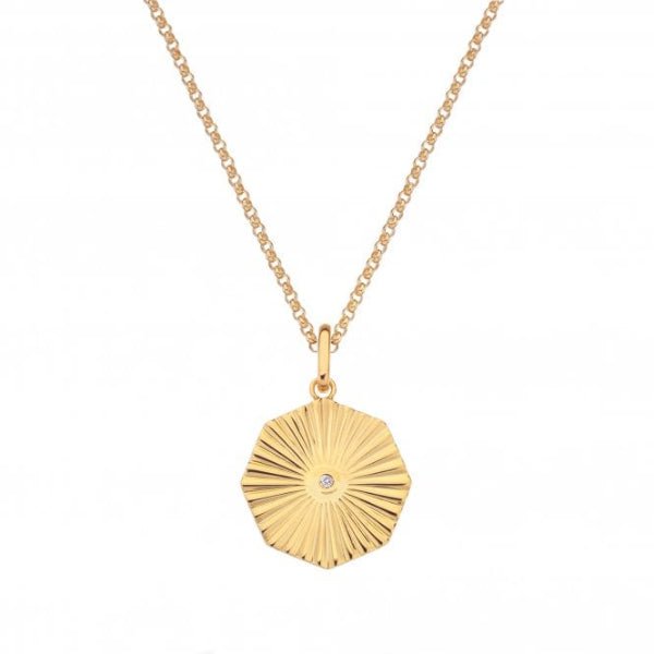 Hot Diamonds Gold Hope Octagon Pendant - MococoHot DiamondsDP8465055069045887Necklaces