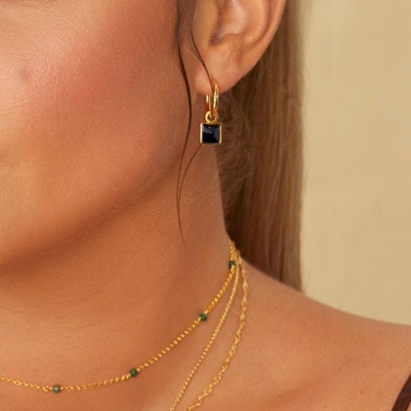 Hot Diamonds Gold Jac Jossa Black Onyx Earrings - MococoHot DiamondsDE7375055069050331Earrings
