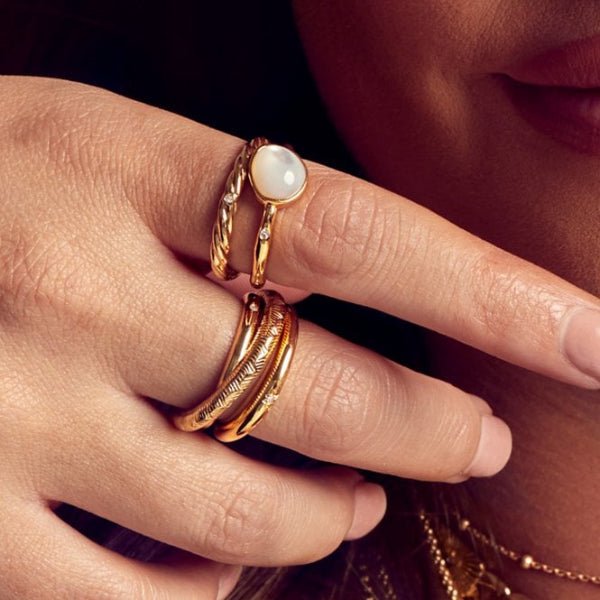 Hot Diamonds Gold Jac Jossa Calm Mother of Pearl Ring - MococoHot DiamondsDR231/L5055069045962Rings