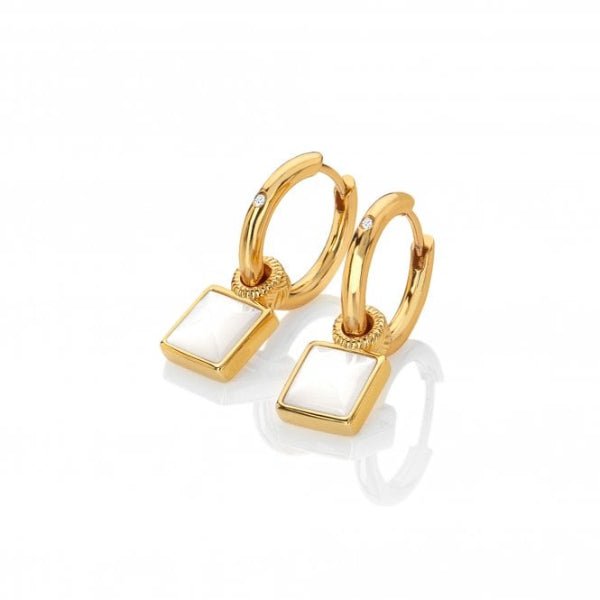 Hot Diamonds Gold Jac Jossa Calm Mother of Pearl Square Earrings - MococoHot DiamondsDE7145055069049069Earrings