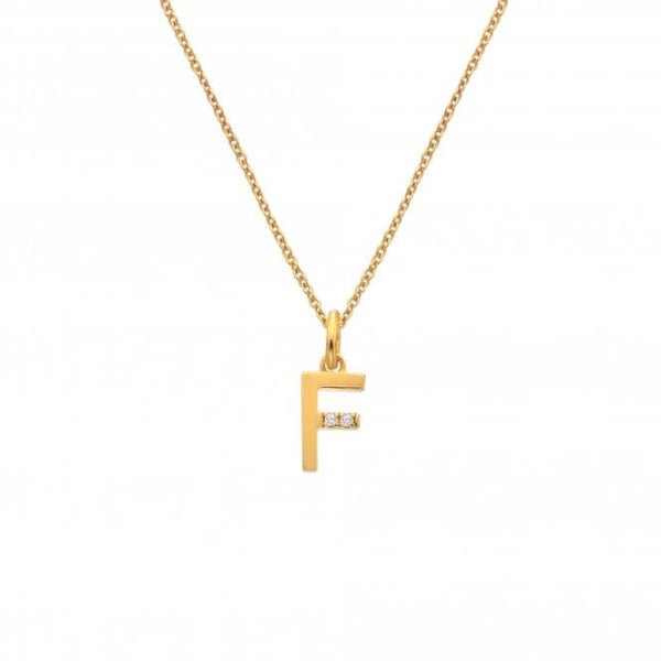 Hot Diamonds Gold Jac Jossa Letter F Pendant - MococoHot DiamondsDP9445055069052533Necklaces