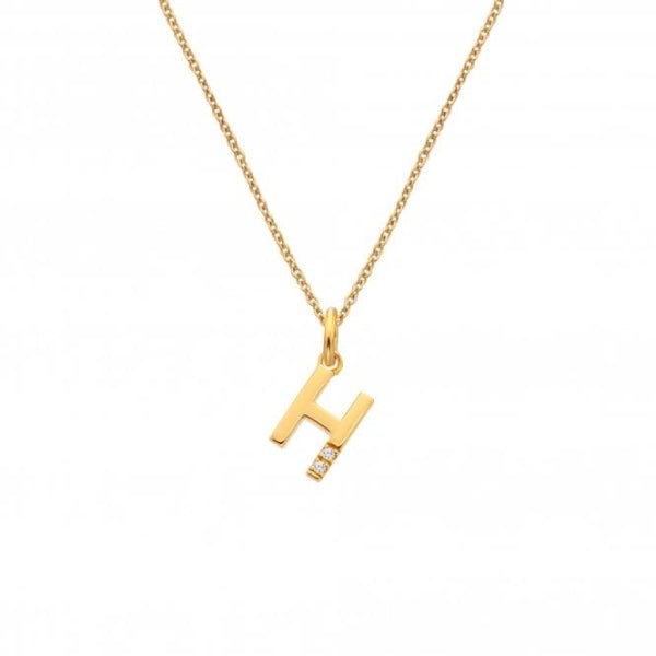 Hot Diamonds Gold Jac Jossa Letter H Pendant - MococoHot DiamondsDP9465055069052557Necklaces