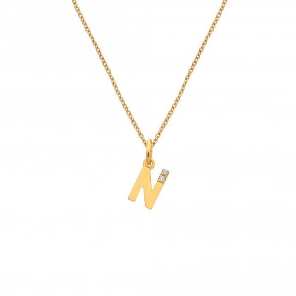 Hot Diamonds Gold Jac Jossa Letter N Pendant - MococoHot DiamondsDP9525055069052618Necklaces