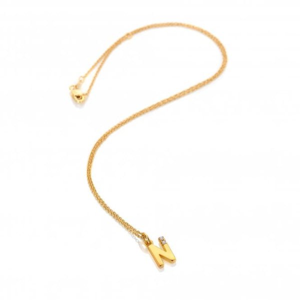 Hot Diamonds Gold Jac Jossa Letter N Pendant - MococoHot DiamondsDP9525055069052618Necklaces