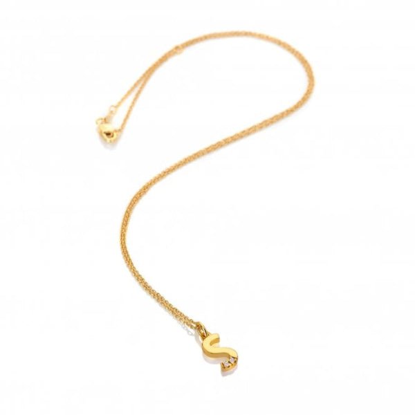 Hot Diamonds Gold Jac Jossa Letter S Pendant - MococoHot DiamondsDP9575055069052663Necklaces