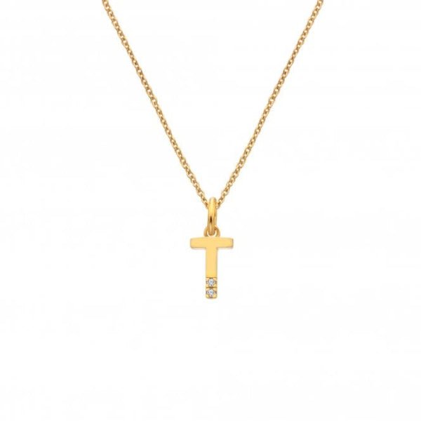 Hot Diamonds Gold Jac Jossa Letter T Pendant - MococoHot DiamondsDP9585055069052670Necklaces