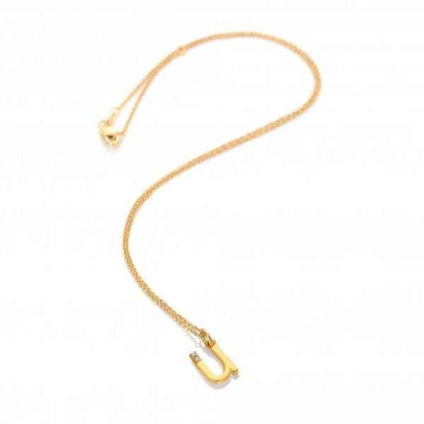 Hot Diamonds Gold Jac Jossa Letter U Pendant - MococoHot DiamondsDP9595055069052687Necklaces
