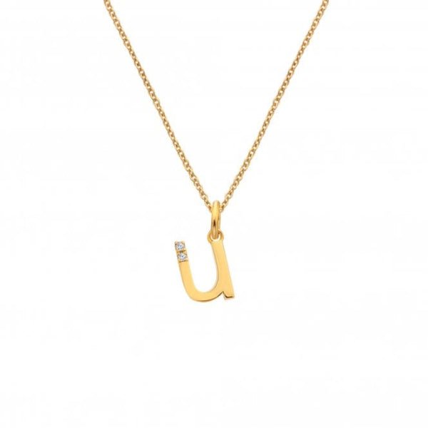 Hot Diamonds Gold Jac Jossa Letter U Pendant - MococoHot DiamondsDP9595055069052687Necklaces