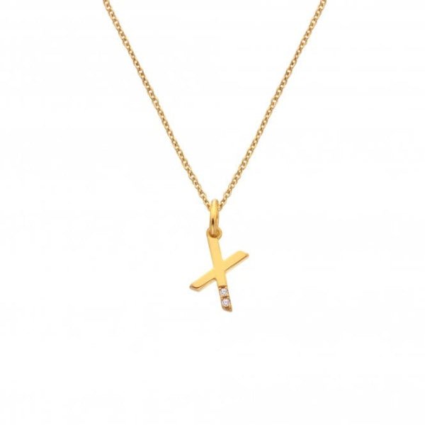 Hot Diamonds Gold Jac Jossa Letter X Pendant - MococoHot DiamondsDP9625055069052717Necklaces