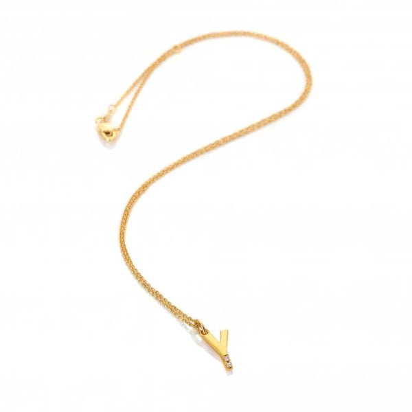 Hot Diamonds Gold Jac Jossa Letter Y Pendant - MococoHot DiamondsDP9635055069052724Necklaces