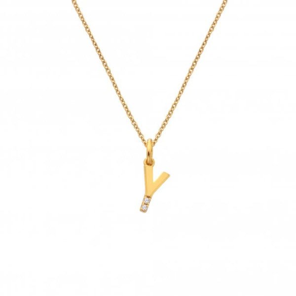 Hot Diamonds Gold Jac Jossa Letter Y Pendant - MococoHot DiamondsDP9635055069052724Necklaces