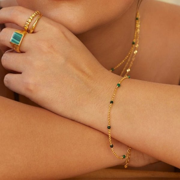 Hot Diamonds Gold Jac Jossa Revive Malachite Bracelet - MococoHot DiamondsDL6465055069049199Bracelets