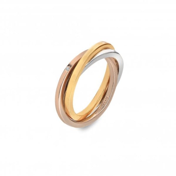 Hot Diamonds Gold Silver Trio Ring - Tri - colour - MococoHot DiamondsDR297/K5055069057569Rings