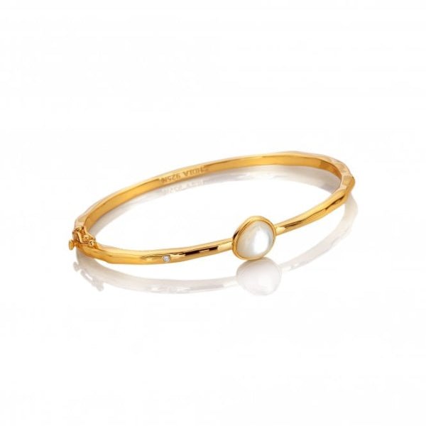 Hot Diamonds Gold Silver X GE Calm Bangle Bracelet - MOP - MococoHot DiamondsDC2155055069057330Bracelets