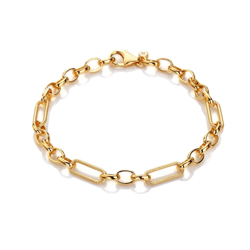 Hot Diamonds Gold Silver X TG Statement Link Bracelet - YGP - MococoHot DiamondsDL6855055069055329Bracelets