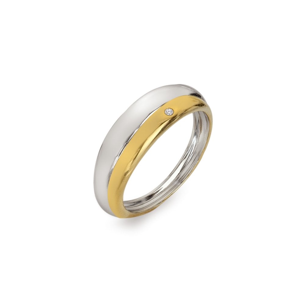 Hot Diamonds Silver and Gold Band Ring - MococoHot DiamondsDR312/KRings