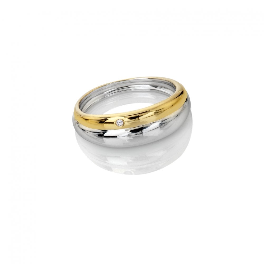 Hot Diamonds Silver and Gold Band Ring - MococoHot DiamondsDR312/KRings