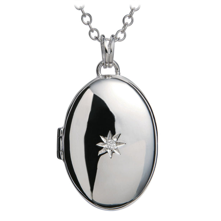 Hot Diamonds Silver Confident Oval Locket Necklace - MococoHot DiamondsDP143Necklaces