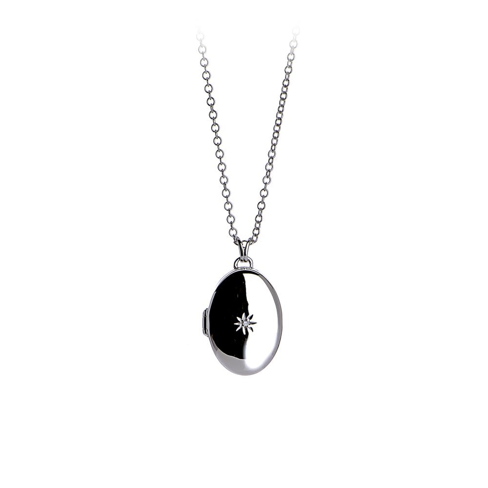 Hot Diamonds Silver Confident Oval Locket Necklace - MococoHot DiamondsDP143Necklaces