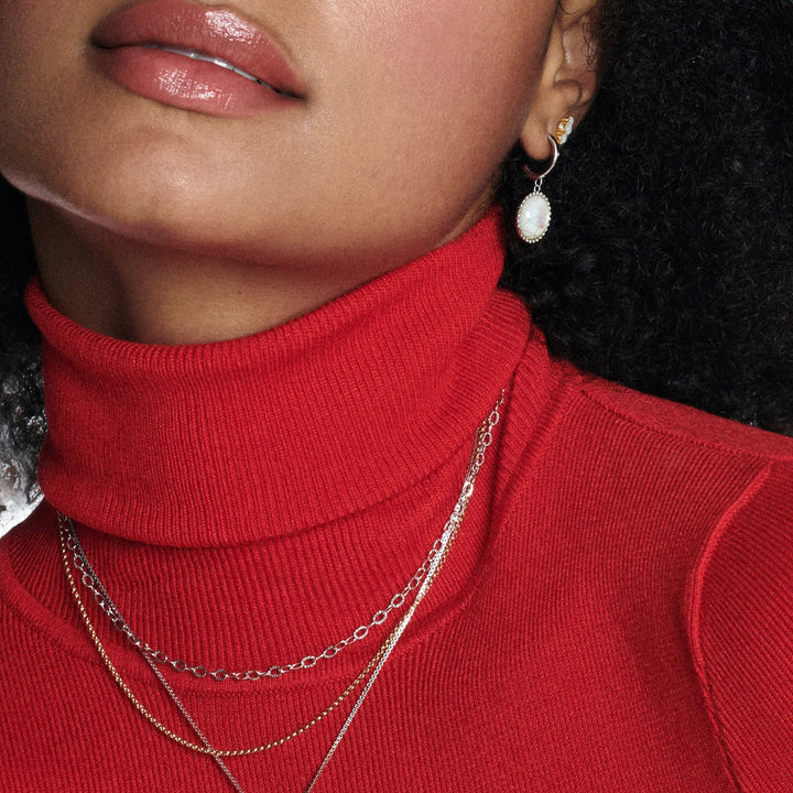 Hot Diamonds Silver Diamond Cut Oval Chain - MococoHot DiamondsCH126Necklaces