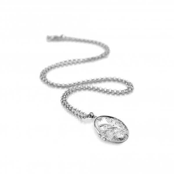 Hot Diamonds Silver Engraved Oval Locket - MococoHot DiamondsDP7735055069042886Necklaces