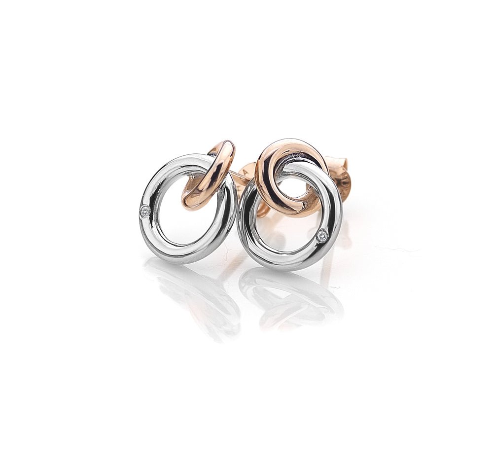 Hot Diamonds Silver Eternal Rose Gold Earrings - MococoHot DiamondsDE309Earrings