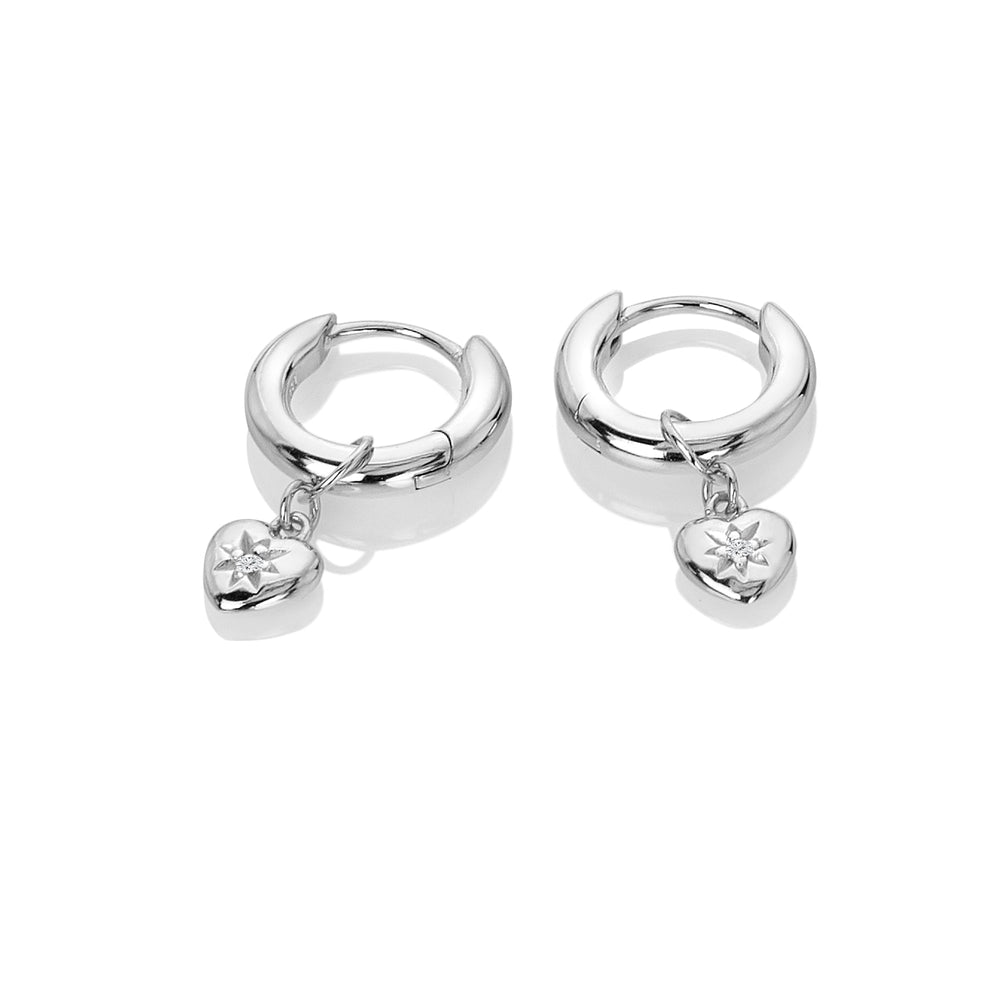 Hot Diamonds Silver Heart Hoop Earrings - MococoHot DiamondsDE718Earrings