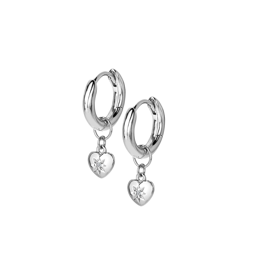 Hot Diamonds Silver Heart Hoop Earrings - MococoHot DiamondsDE718Earrings