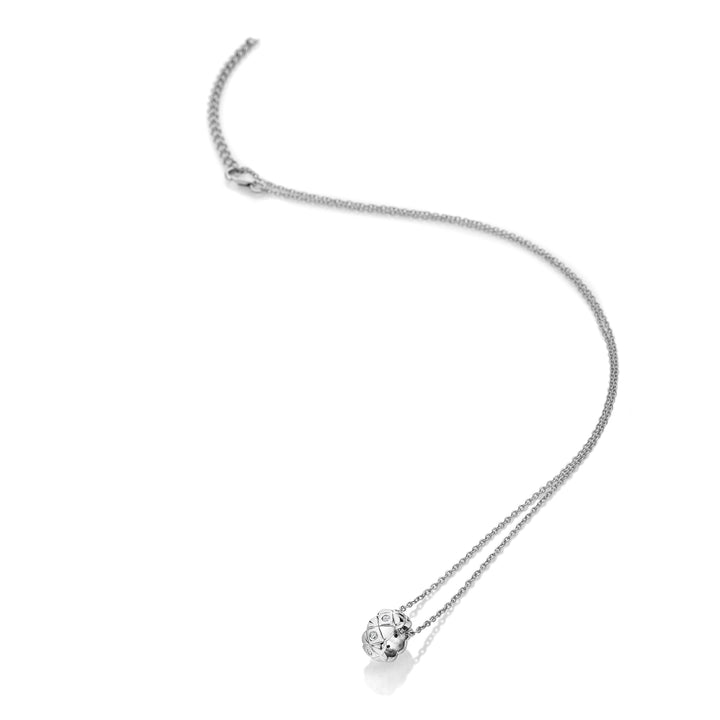 Hot Diamonds Silver Quilted White Topaz Pendant Necklace