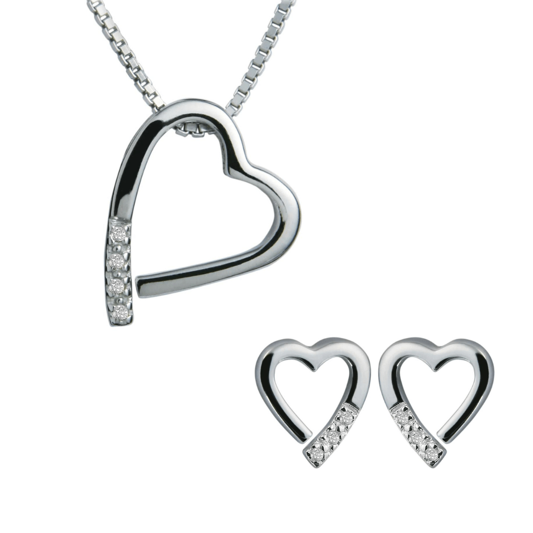 Hot Diamonds Silver Romantic Necklace & Earrings Set - MococoHot DiamondsJewellery Sets