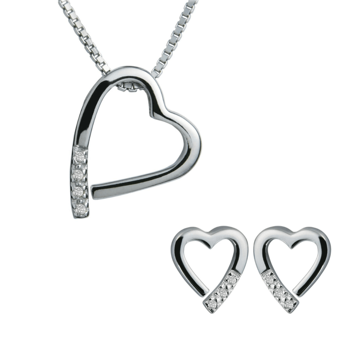 Hot Diamonds Silver Romantic Necklace & Earrings Set - MococoHot DiamondsJewellery Sets