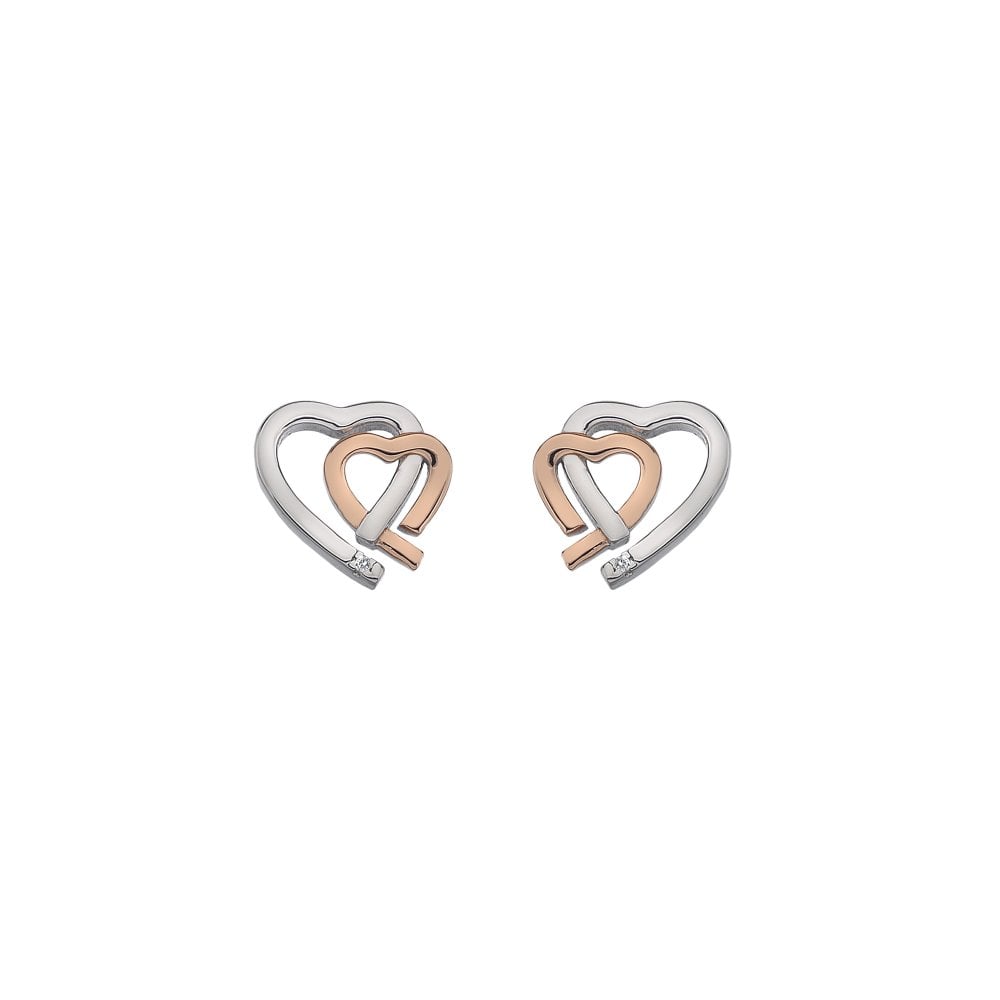 Hot Diamonds Silver & Rose Gold Warm Heart Earrings - MococoHot DiamondsDE532Earrings