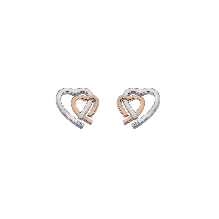 Hot Diamonds Silver & Rose Gold Warm Heart Earrings - MococoHot DiamondsDE532Earrings